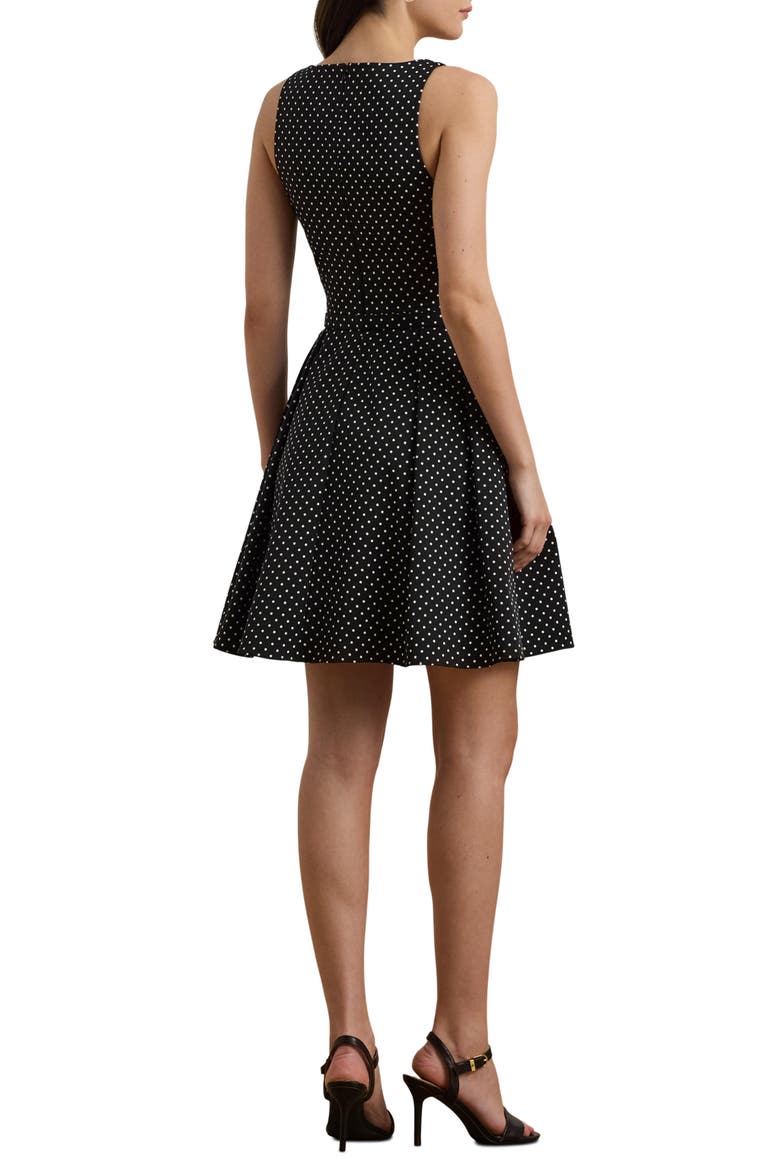 Polka Dot Belted Minidress, Alternate, color, BLACK/ CREAM