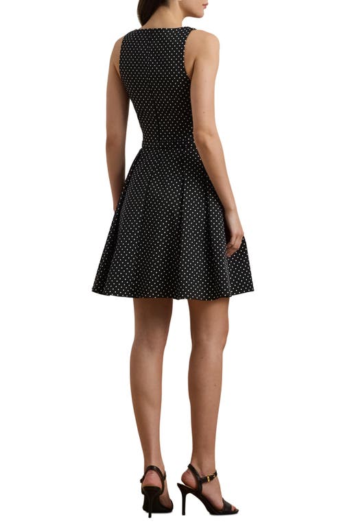 Ralph Lauren Lauren  Polka Dot Belted Minidress