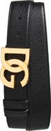 Dolce&Gabbana DG Logo Buckle Leather Belt