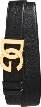 Dolce&Gabbana DG Logo Buckle Leather Belt