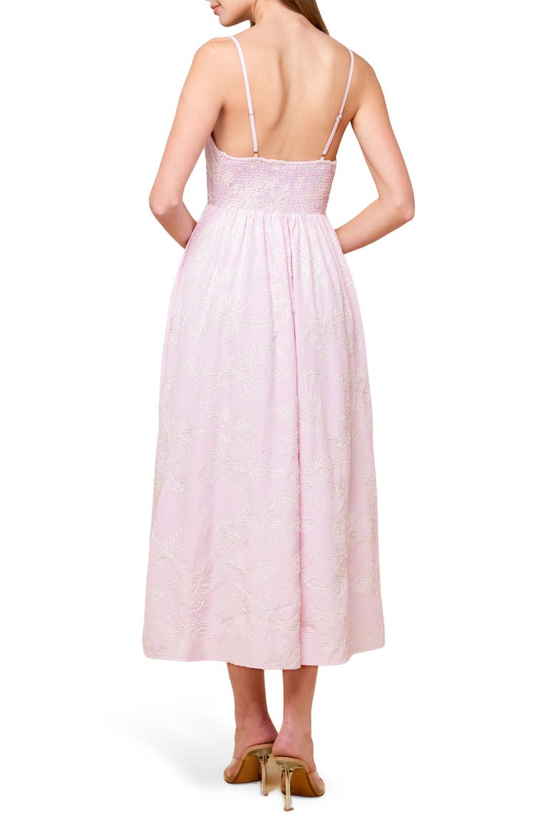 Floral Embroidered Twist Front Sundress, Alternate, color, PINK