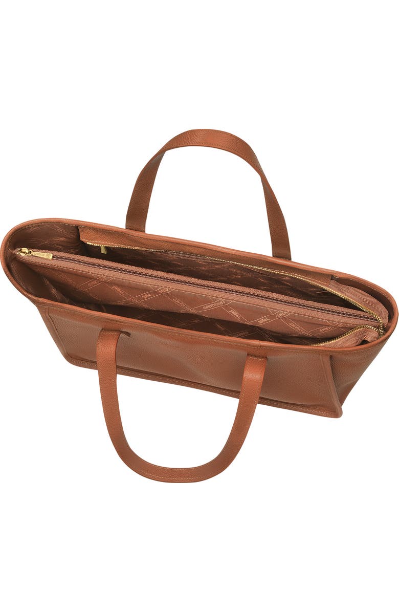 Longchamp Le Foulonné Leather Shoulder Tote, Alternate, color, Caramel