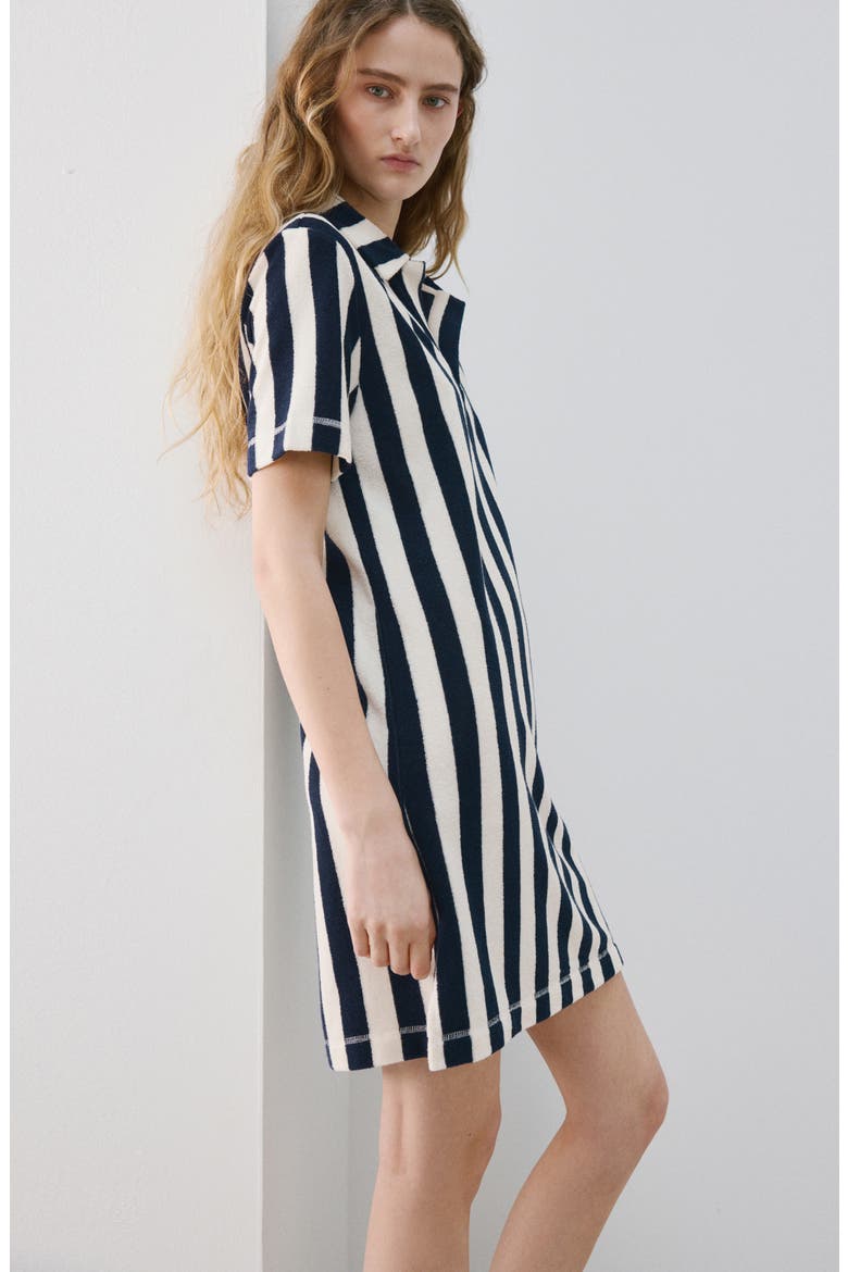 Stripe Terry Nightgown, Alternate, color, BLUE