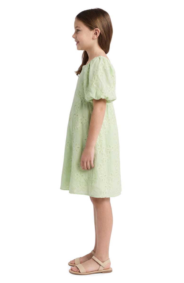 Hayden Girls Kids' Textured Puff Sleeve Dress, Alternate, color, Sage
