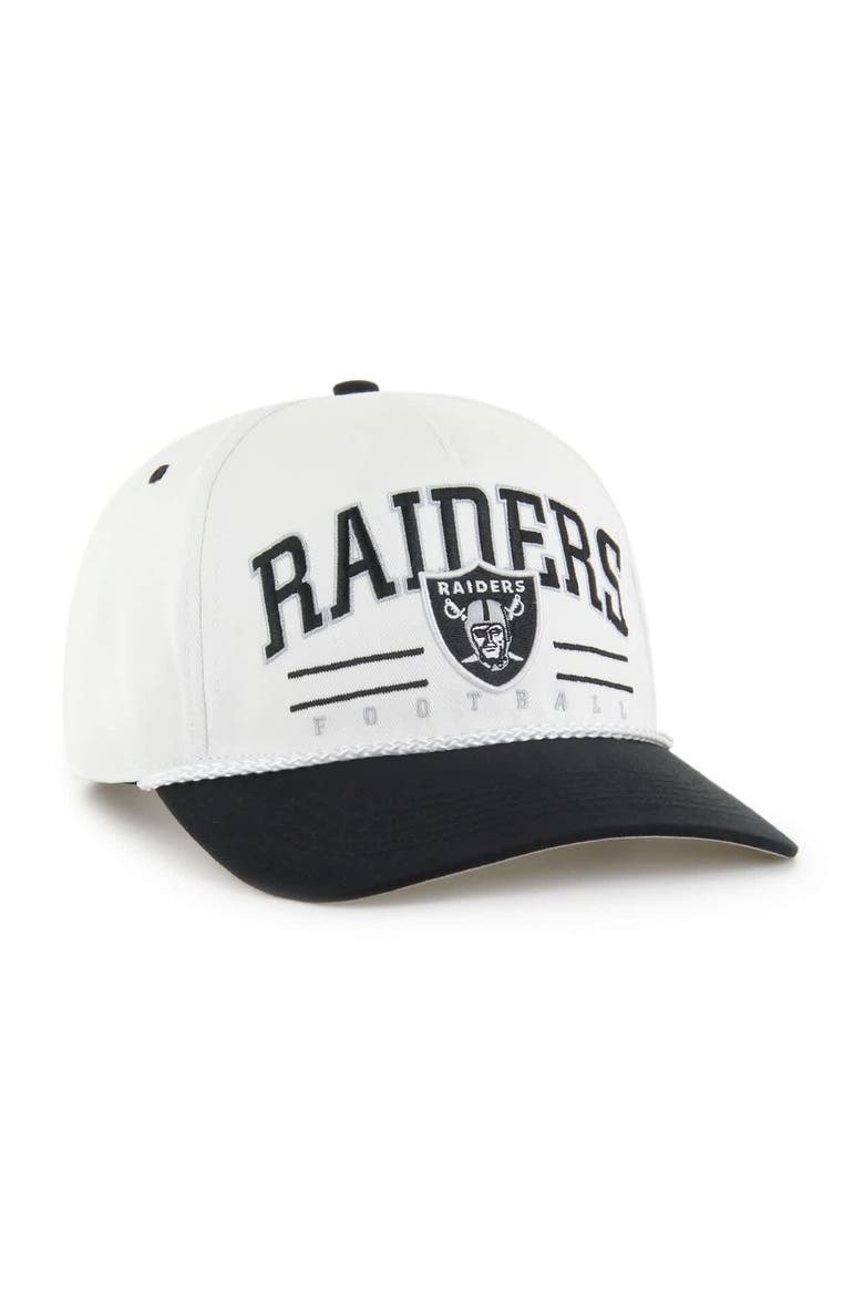Men's '47 White/Black Las Vegas Raiders Roscoe Two-Toned Hitch Adjustable Hat, Alternate, color, White