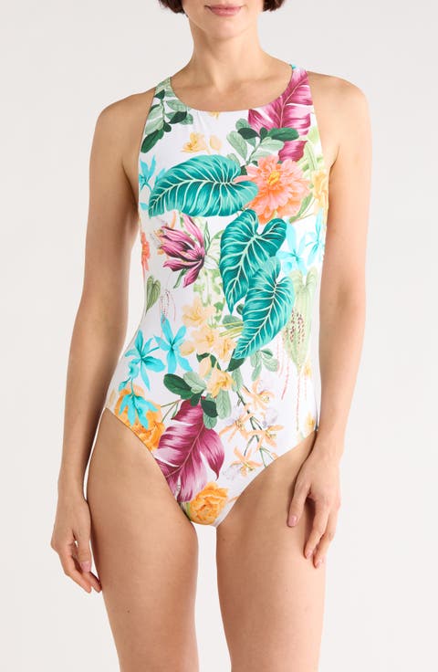 Layla High Neck Cross Back One-Piece Swimsuit