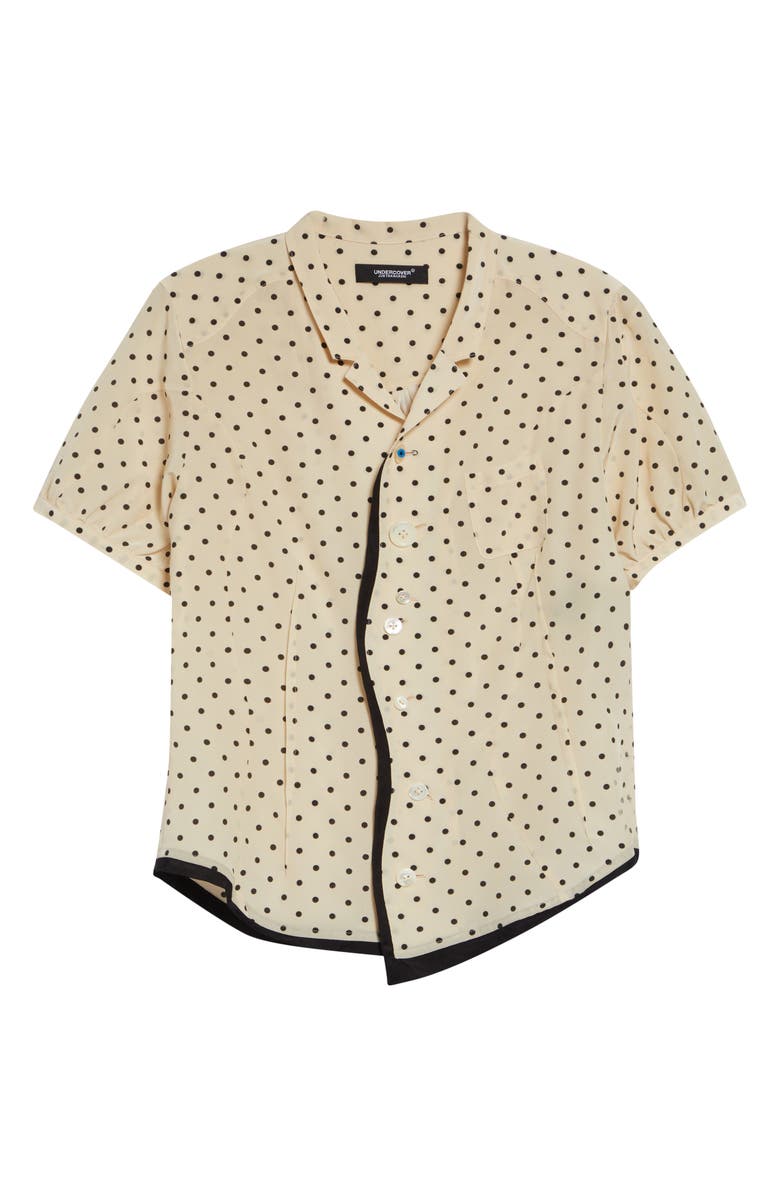 Undercover Polka Dot Silk Camp Shirt, Alternate, color, Ivory Base