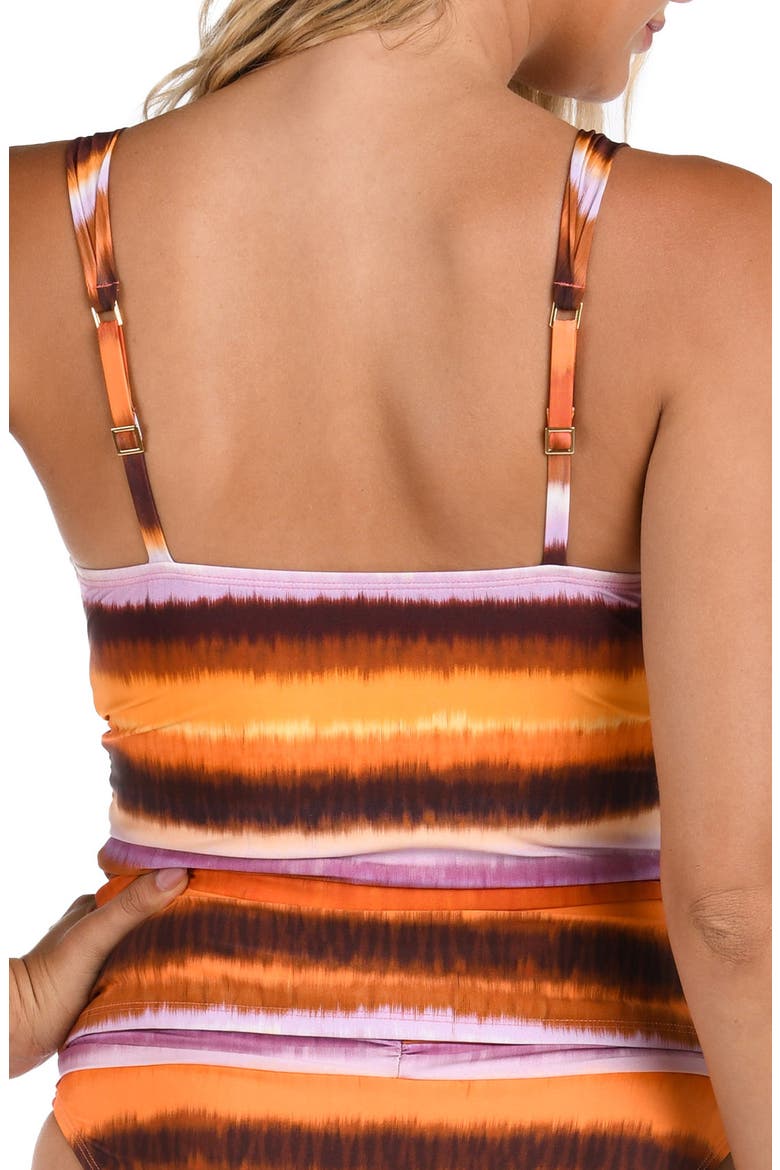 Horizon Twist Front Tankini Swim Top, Alternate, color, SUNSET
