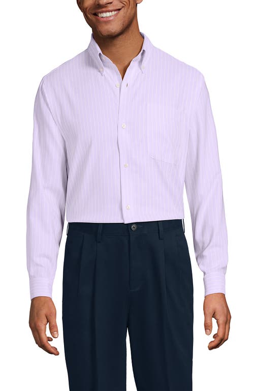 Lands' End Big And Tall Traditional Fit Pattern No Iron Supima Oxford Dress Shirt In White