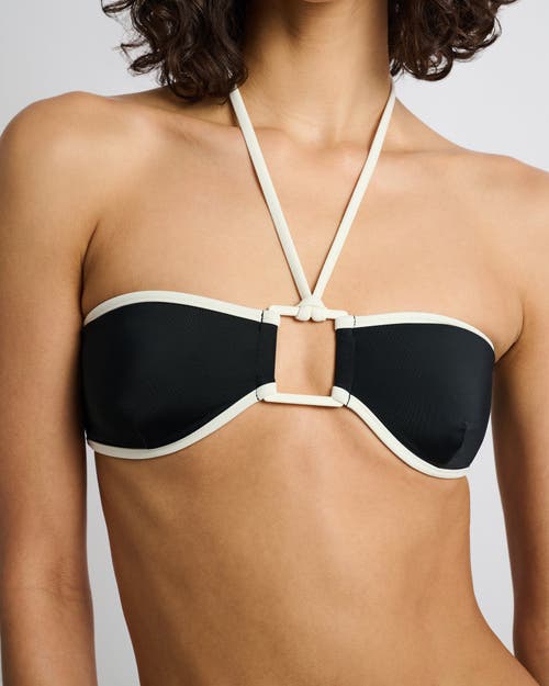 Onia Palermo Bikini Top In Black/egret