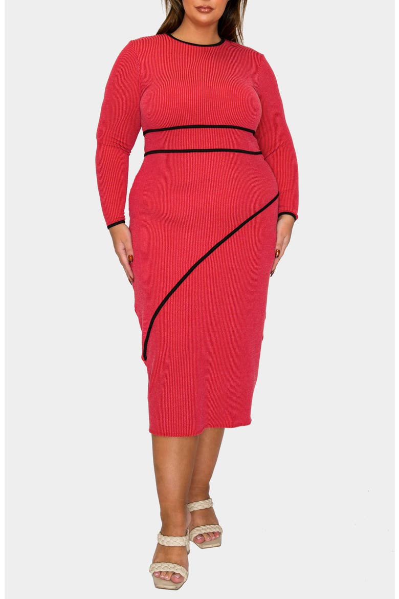 Elora Rib Sweater Dress, Main, color, RED