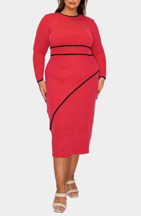 Elora Rib Sweater Dress (Plus)