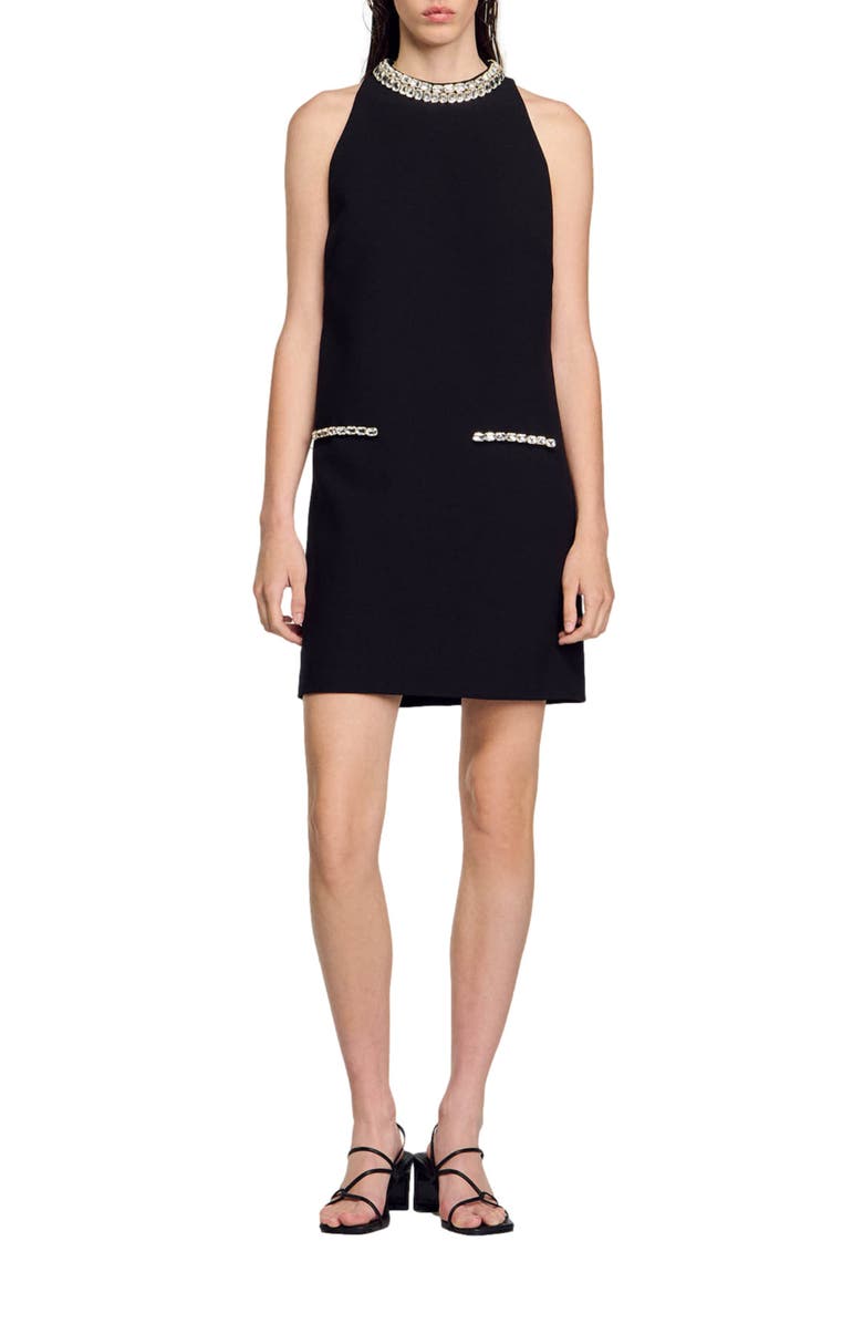 SANDRO Rhinestone dress, Main, color, 