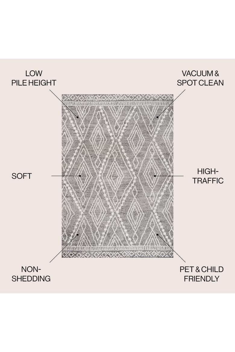 Rih Moroccan Style Diamond Area Rug, Alternate, color, Gray/Ivory