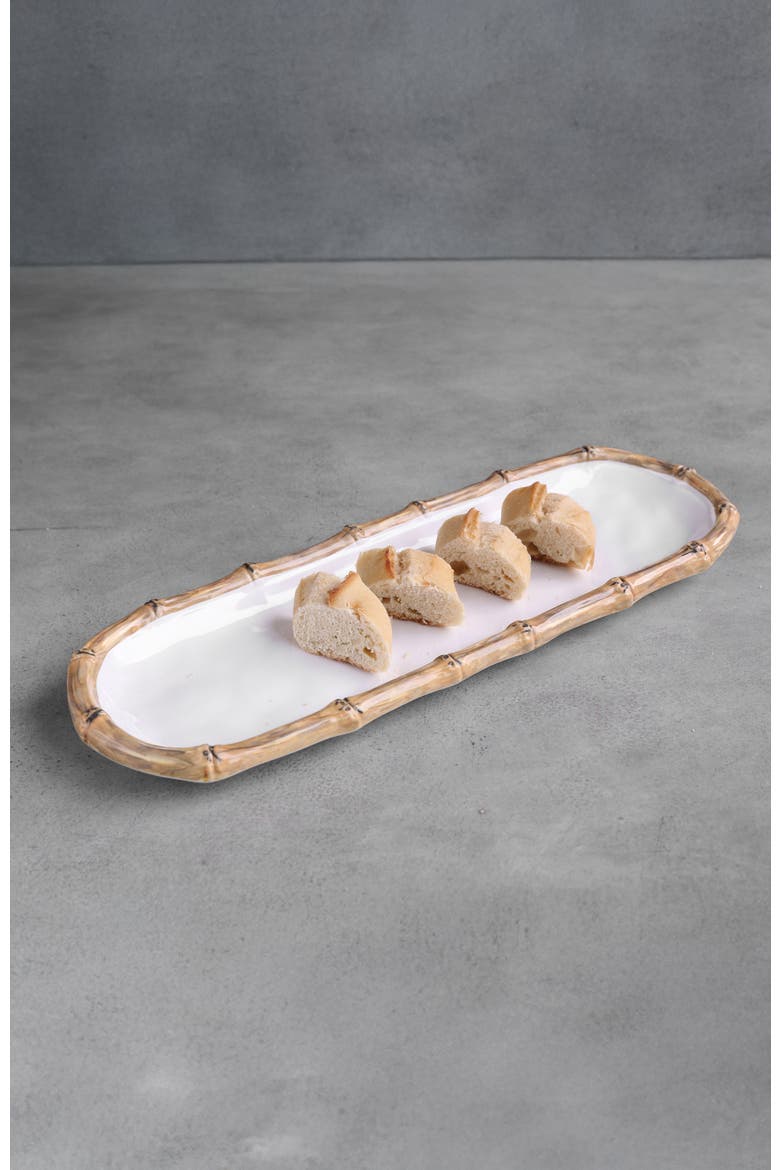 Vida Cane Baquette Platter, Alternate, color, White