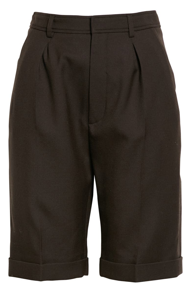 Saint Laurent Wool Gabardine Bermuda Shorts, Alternate, color,