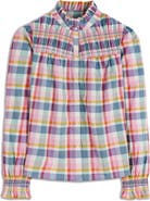 Boden Esme Check Smock Detail Cotton Button-Up Shirt