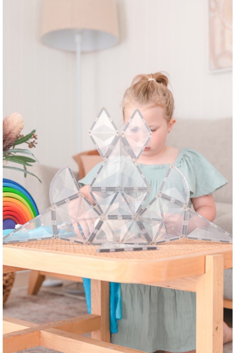 Kids' Clear Magnetic Tiles 24-Piece Shape Expansion Pack, Alternate, color, CLEAR