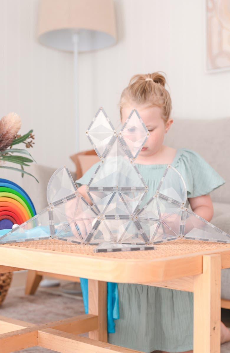 CONNETIX Kids' Clear Magnetic Tiles 24-Piece Shape Expansion Pack, Alternate, color, Clear