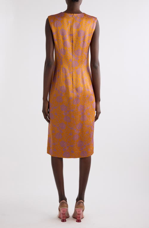 Dries Van Noten Floral-print Midi Dress In Mandarin