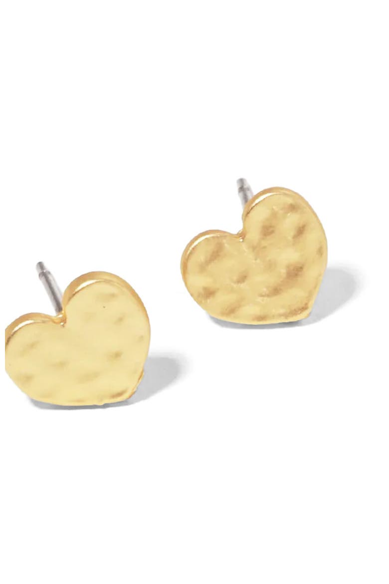 With Love Hammered Gold Heart Earrings, Main, color, Metallic Gold