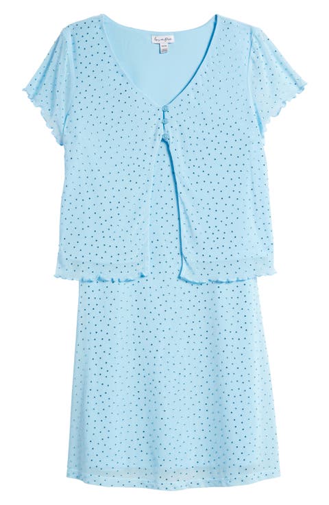 Kids' Short Sleeve Cardigan & A-Line Dress Set (Big Kid)