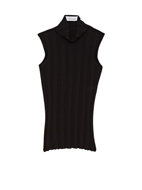 Romy Sleeveless Turtleneck in Merino Wool Rib