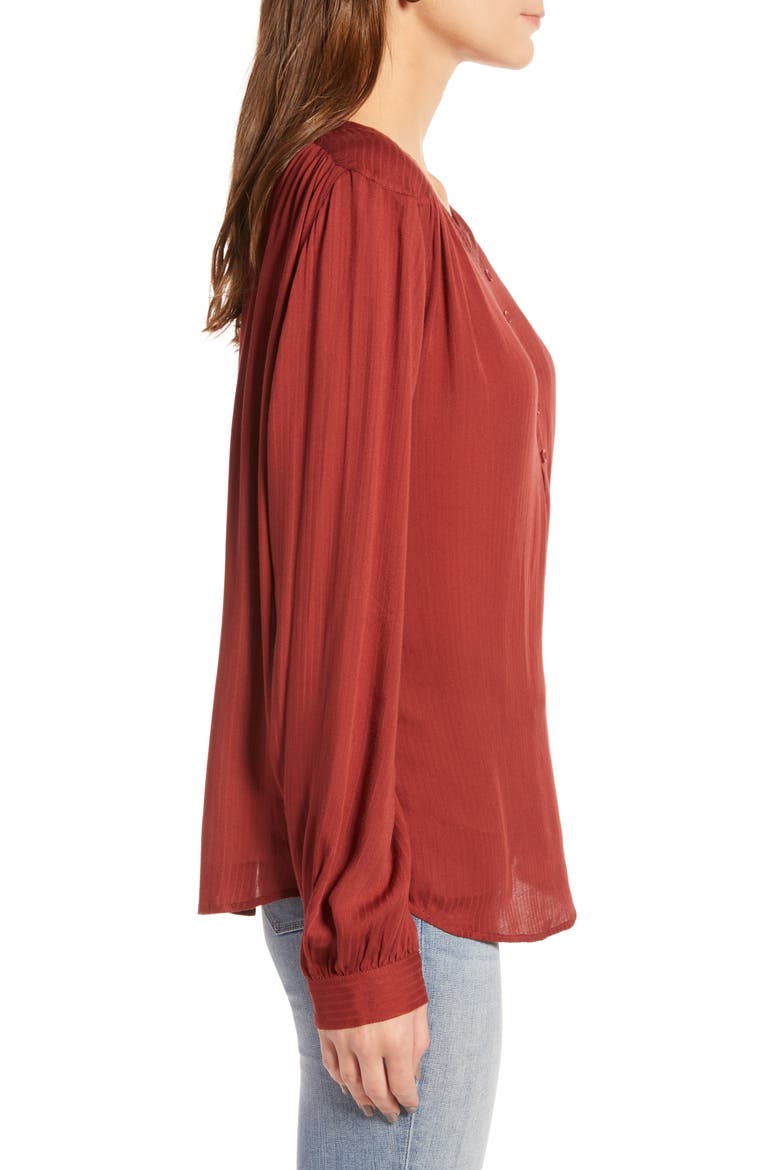 Tonal Stripe Blouse, Alternate, color, BURGUNDY RUSSET