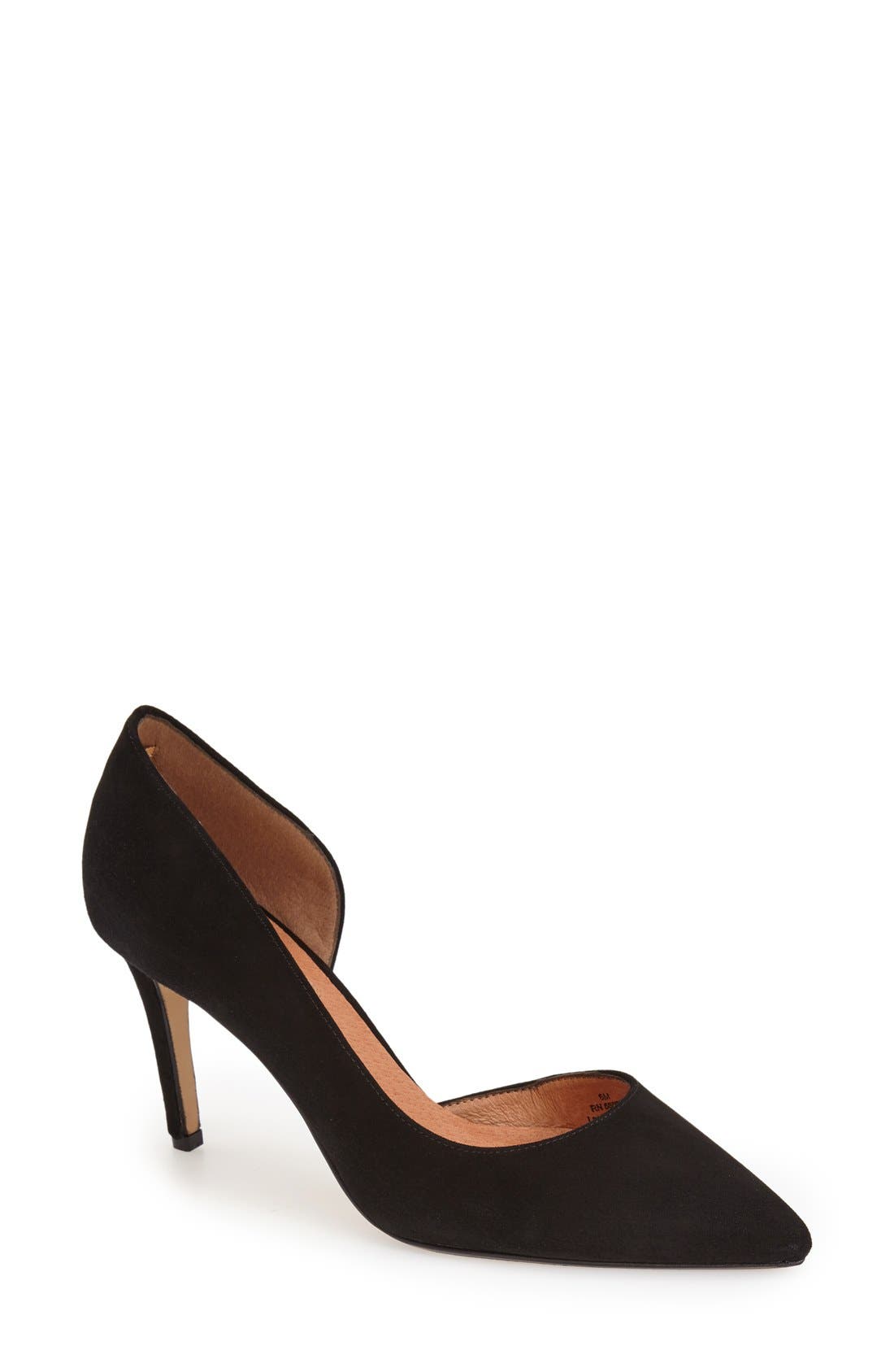 'Marlie' Pointy Toe Pump, Main, color, BLACK SUEDE