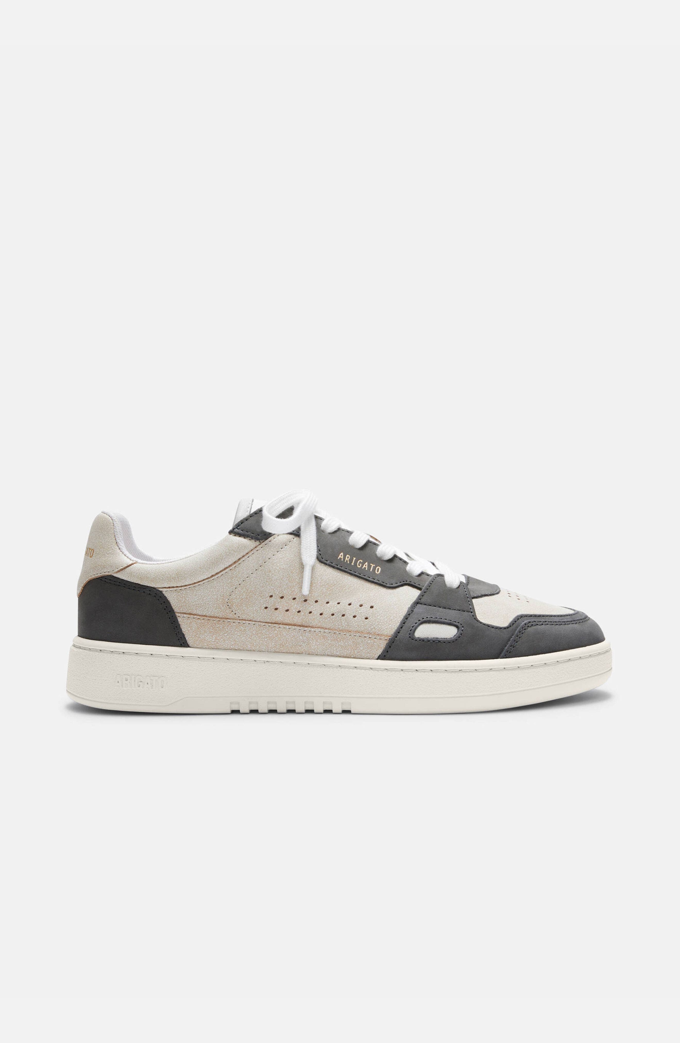 Dice Lo Cracked Leather Sneaker, Main, color, Beige/Dark Grey