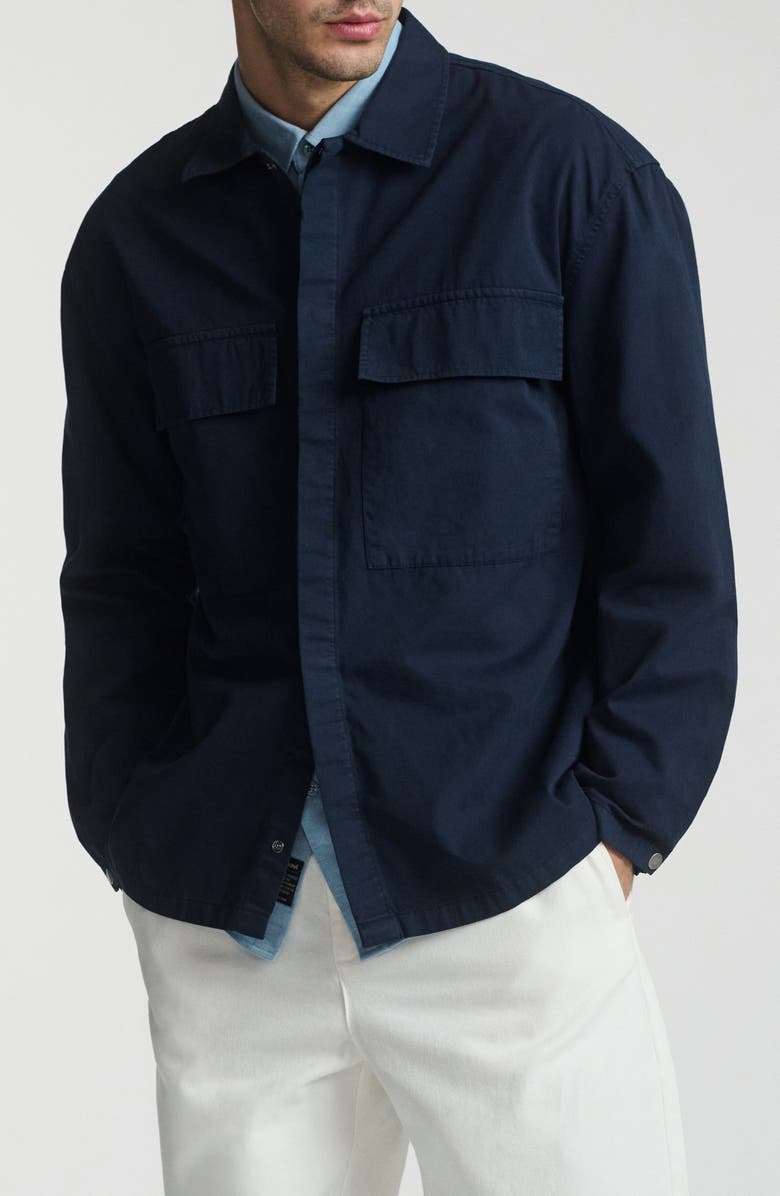 Mavi Jeans Cotton Button-Up Shirt, Main, color, Black Iris