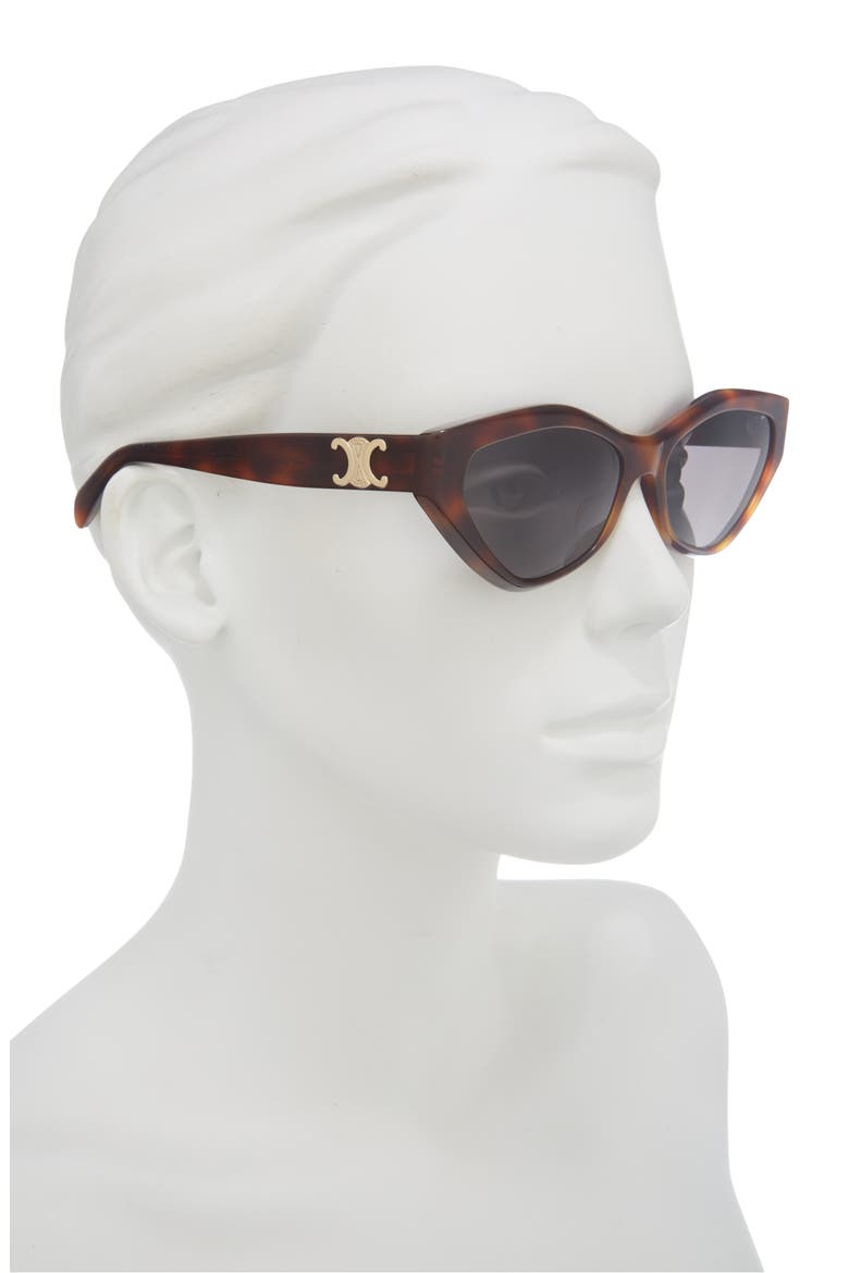 Triomphe 17 56mm Cat Eye Sunglasses, Alternate, color, BLONDE HAVANA / SMOKE