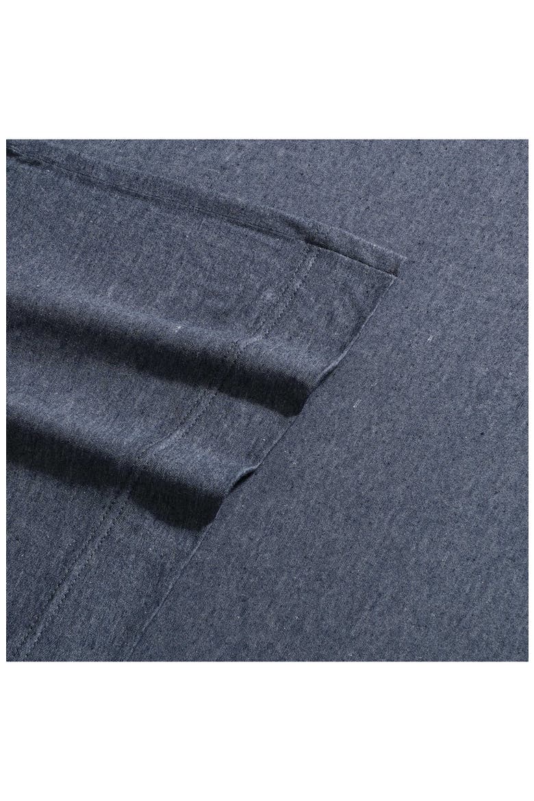 Modern 300 Thread Count Mélange Cotton Blend Jersey King Sheet Set, Alternate, color, DARK BLUE