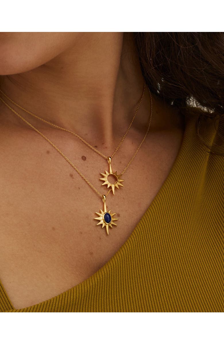 Ottoman Hands Lapis Star Pendant Necklace, Alternate, color, Gold