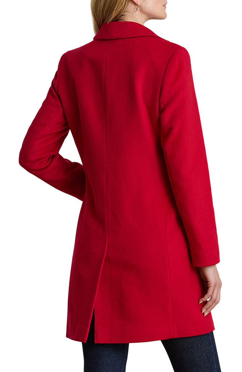 Lauren Ralph Lauren Longline Wool Blend Coat, Alternate, color, Festive Red