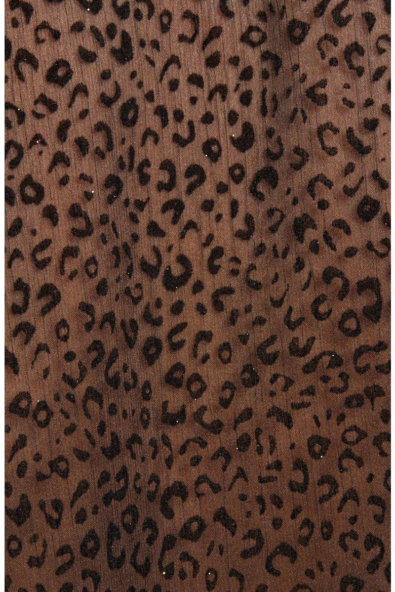 Leopard Print Front Tie Velvet Burnout Blouse, Alternate, color, BLACK