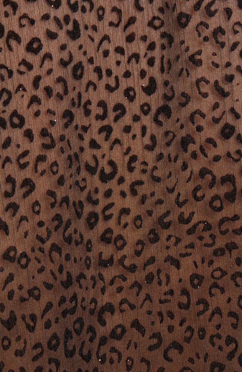 Endless Rose Leopard Print Front Tie Velvet Burnout Blouse, Alternate, color, 