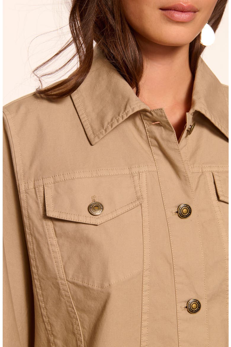 Beatrice Crop Cotton Stretch Canvas Cape, Alternate, color, SANDSTONE