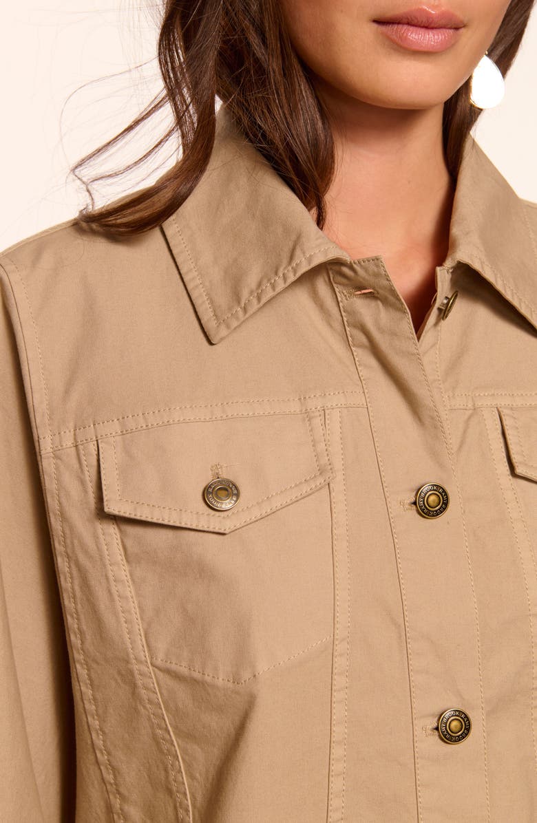 Ramy Brook Beatrice Crop Cotton Stretch Canvas Cape, Alternate, color, Sandstone