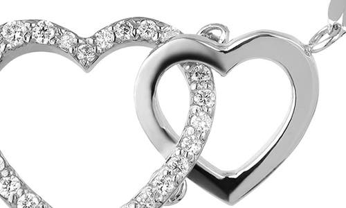 Lana 14k White Gold Interlocking Heart Pendant Necklace In Metallic