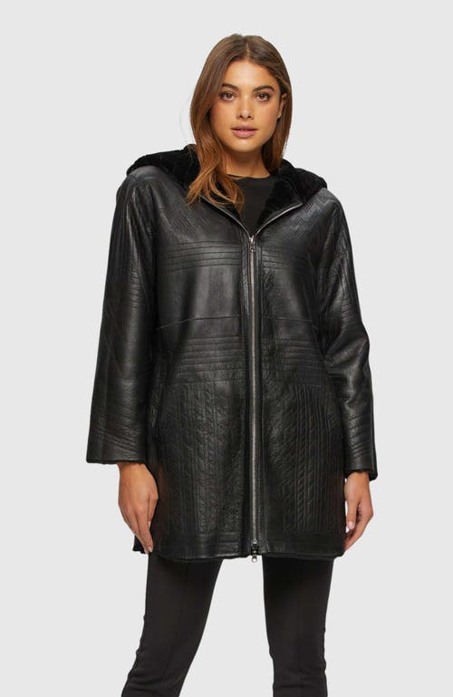 Gorski Reversible Shearling Parka With Pattern In Black