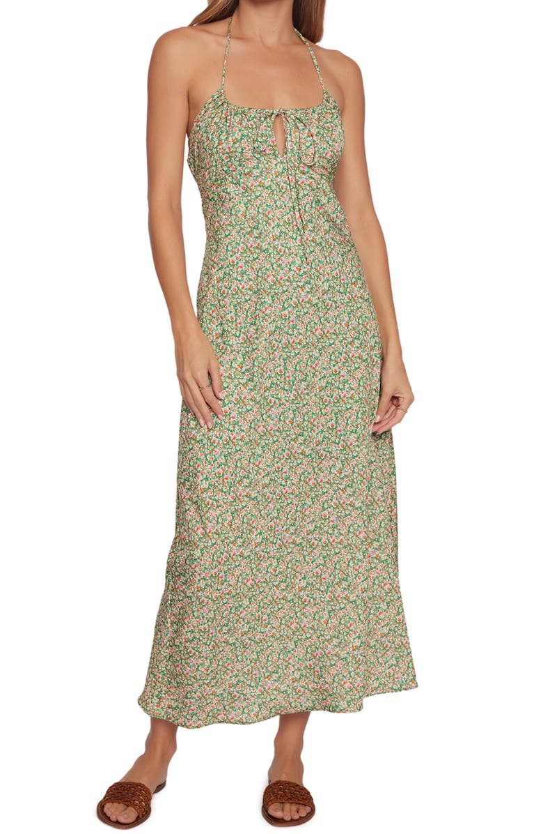 Lost + Wander Wild Poppies Floral Halter Maxi Dress, Main, color,
