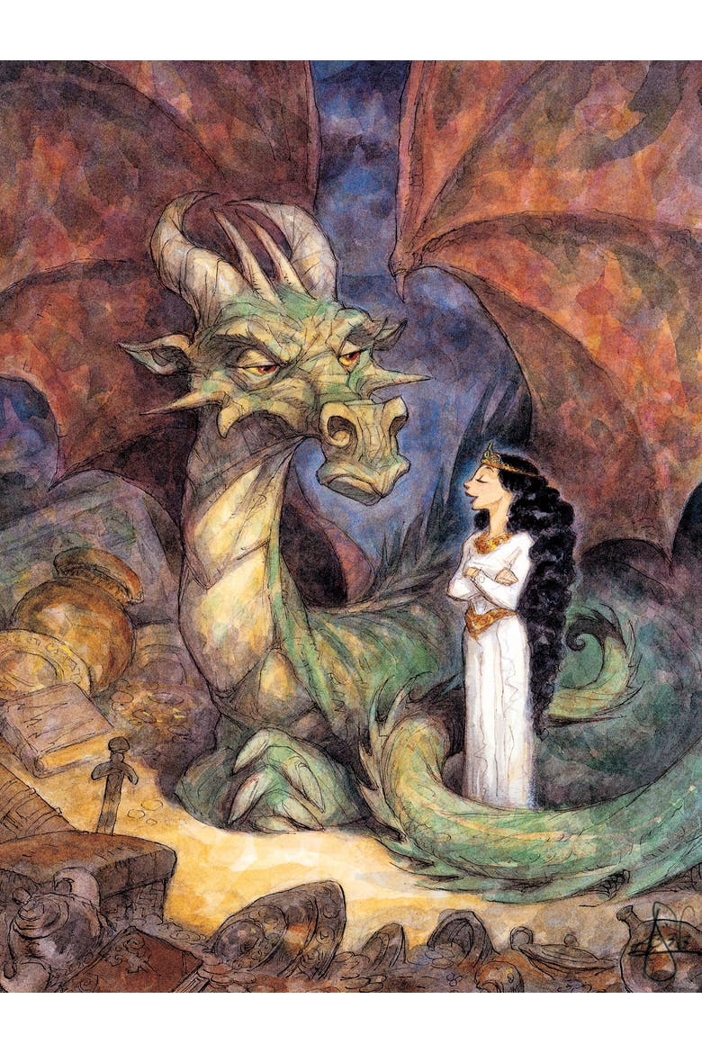 Chat with a Dragon 500 Piece Puzzle, Alternate, color, No Color