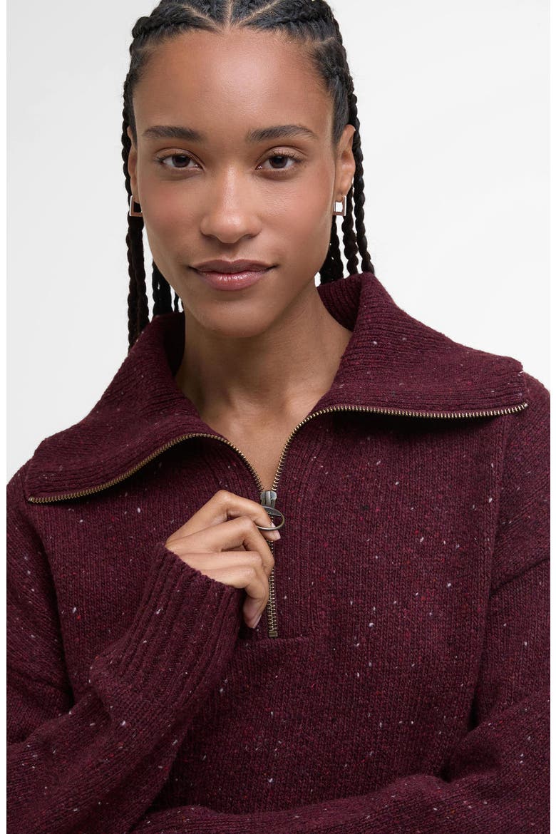 Lavensdale Wool Blend Half-Zip Sweater, Alternate, color, BLACK CHERRY