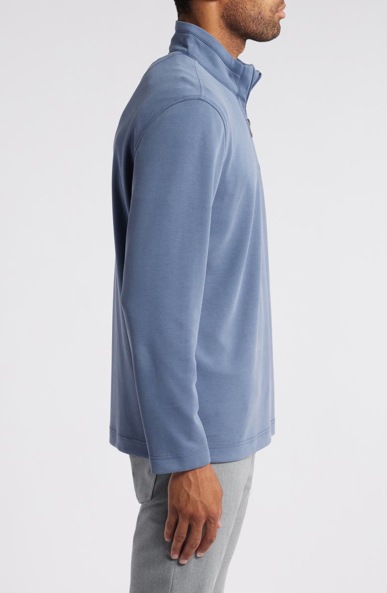 Johnston & Murphy Vintage Wash Quarter Zip Top, Alternate, color, Blue
