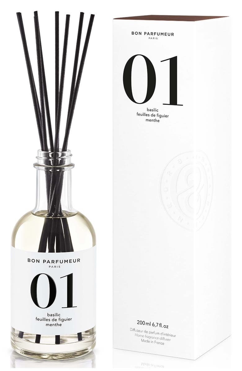 Bon Parfumeur 01 Basil, Fig & Mint Reed Diffuser, Alternate, color,