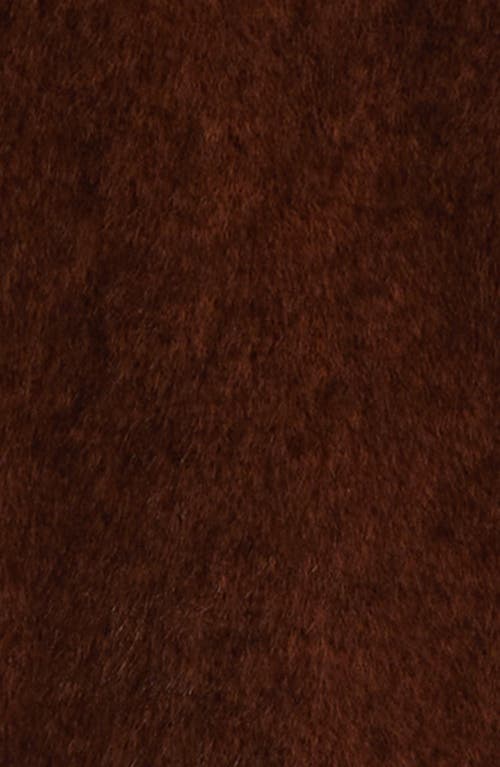 Herno Faux Fur Drawstring Hooded Bomber Jacket In Brown