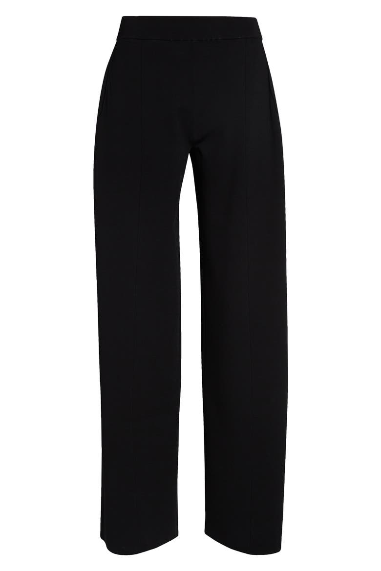 Straight Leg Compact Knit Trousers, Alternate, color, BLACK