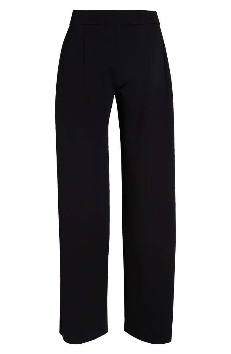 Stella McCartney Straight Leg Compact Knit Trousers, Alternate, color, Black