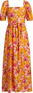 CeCe Floral Square Neck Dress